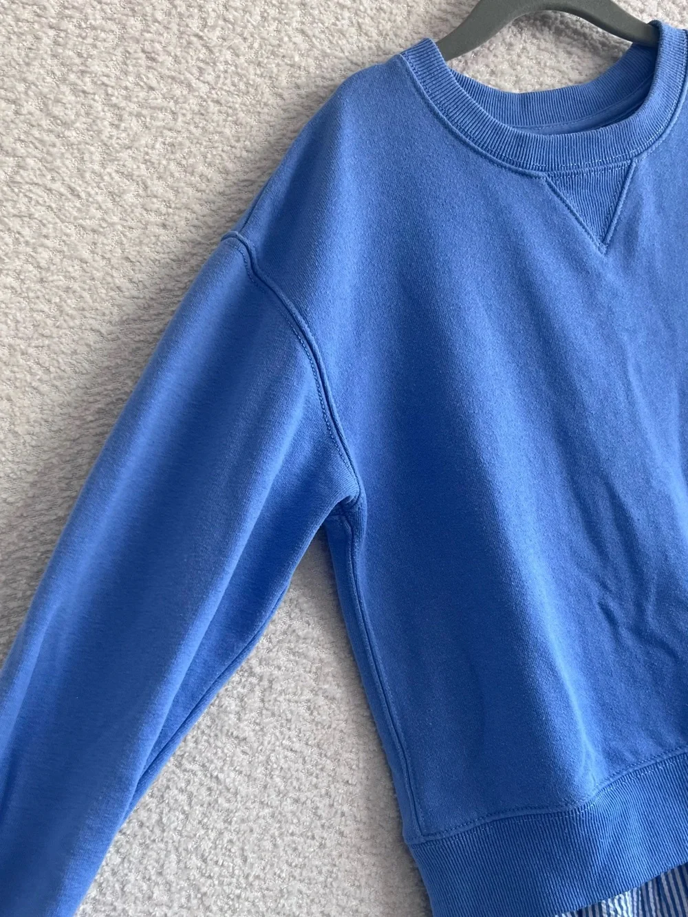 Ralph Lauren Kids Blue Sweatshirt Seersucker Dress Long Sleeve Size 7
